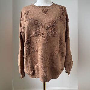 Dreamers Star Textured Tan Sweater